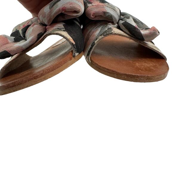 Steve Madden Alex Chiffon Print Bow Slides Slip On Sandals Women's Size 7 - Picture 3 of 9